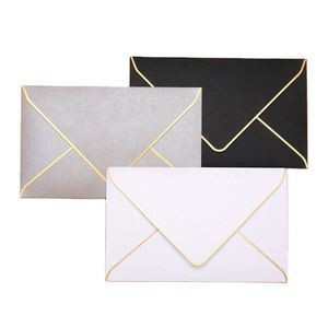 Tarjeta de Felicitación Empresarial con Impresión Personalizada al por Mayor y Sobre con Papel Dorado - Product Image 1