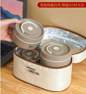 304 Stainless Steel <b>Insulated</b> Food Sealed Portable Meal <b>Box</b> for Office Workers Students Round Multi-Layer Microwave <b>Lunch</b> <b>Box</b> - Product Image 4