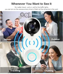 WIFI Video Doorbell With Intercom Camera And Indoor Ding Dong Chime Receiver 1080p Wifi APP Ubox Control