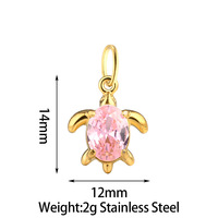 Pendentifs breloques animaux DIY en acier inoxydable plaqué or pour la fabrication de bijoux, 12 styles avec pierres en zircon, hypoallergéniques, vente en gros