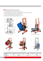Empileur manuel de tambour d'huile de 450kg avec hauteur de levage de 1500mm
