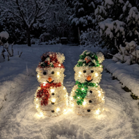 Guirlande lumineuse LED bonhomme de neige de Noël, éclairage décoratif pour la maison, ornement de table, vitrine, figurine de Noël d'intérieur, cadeau de Noël lumineux