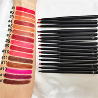 Pensil Lip Liner Label Pribadi Tahan Lama Tahan Air Krim Kontur Bibir Warna Pigmen Tinggi Produsen Makeup OEM Grosir