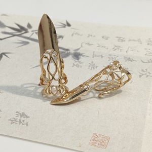 Fashion Accessories Nail Covers Gold <b>Open</b> Adjustable Ethnic Style Finger Decorations For Chinese Costume Dress <b>Up</b> - Product Image 4