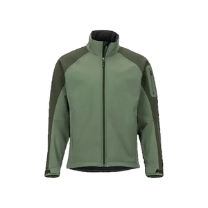 Veste en polaire verte pour homme, col montant, fermeture éclair, coupe-vent, vêtement décontracté d'automne, coupe régulière, matière polyester - Product Image 1