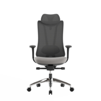 Chaise de bureau ergonomique à dossier haut pivotante avec vérin à gaz classe 3, roulettes en nylon, conforme ANSI/BIFMA X5.1-2017, pour projets de conception d'espaces de travail professionnels