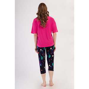 Conjunto de Pijama para Mujer, Lyocell Suprem XXL, Cuello Bajo, Manga Corta con Puños Ovalados, Estilo Capri - Product Image 1