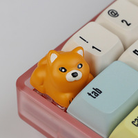 Capuchons de touches 3D Shiba Inu imprimés en résine, peinture artisanale, décoration de touches de clavier mignonnes de dessin animé, capuchons de touches en résine DIY