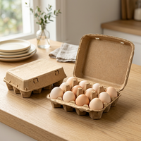 Boîte à œufs recyclable en pâte moulée pour 12 œufs, avec double verrouillage sécurisé, pour supermarchés, vente au détail et emballage agricole
