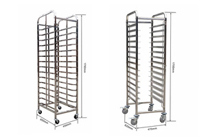 Chariot de cuisson rotatif en acier inoxydable pliable à 32 plateaux pour pain, grill, four, rangement de cuisine, hôtel, <span class=keywords><strong>restaurant</strong></span> - Product Image 3