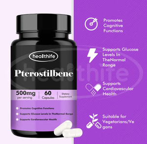 Healthife Private Label An-ti Aging Supoplement 500mg Pterostilbene Capsules - Product Image 3