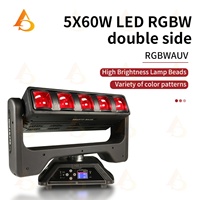 Projecteur à barre LED RVBW 4-en-1 double face 5x60W DMX 5 à tête mobile avec focalisation, fourni par l'usine