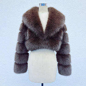 مصنع بالجملة بدوره أسفل طوق سميكة الشتاء معطف الفرو وهمية اقتصاص لون خالص النساء فو معطف الفراء - Product Image 3