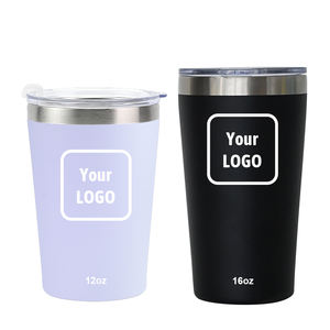 Gobelet de voyage réutilisable en acier inoxydable avec logo personnalisé, 12 oz, 16 oz, 350 ml, à double paroi, isolé sous vide, anti-fuite, sans BPA, en gros - Product Image 1