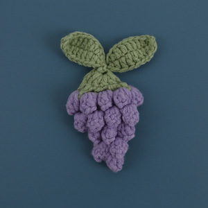 Piezas de <span class=keywords><strong>tela</strong></span> de uva tejidas a mano, lana tejida <span class=keywords><strong>para</strong></span> niñas, accesorios de ropa de ganchillo, decoraciones de ropa con motivos de frutas. - Product Image 5