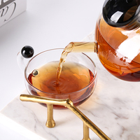 Vente en gros théière et tasse Design personnalisé théière en verre transparent service à thé pour une théière