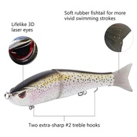 Leurre de pêche dur ABS pour brochet, truite, et autres poissons de fond, 7in/2.2oz et 4.5in/0.65oz, pour eau salée et lac