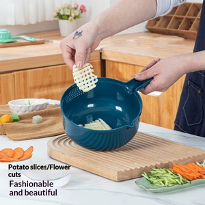 Multifunctional Vegetable Cutter with Drain Basket Potato Slicer Shredder Grater Kitchen Washing Strainer Food Prep Tool - Product Image 6