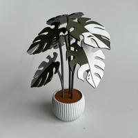 Ensemble de sous-verres modernes en forme de feuille de Monstera, 6 sous-verres personnalisables, déguisés en décoration végétale pour le bureau et la maison