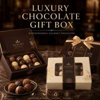 Boîte en papier chocolaté de qualité alimentaire pour l'emballage de confiseries gourmandes, boîte cadeau alimentaire écologique et biodégradable avec fenêtre en PET