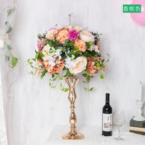 ดอกไม้ตกแต่ง <span class=keywords><strong>Poney</strong></span> ดอกกุหลาบสีขาวสีชมพูสีม่วงลูกดอกไม้งานแต่งงาน Centerpieces ตกแต่งตารางเทียม - Product Image 2