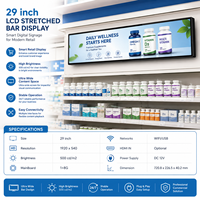 Écran LCD publicitaire numérique professionnel de 29 pouces, format barre, pour affichage commercial intérieur, solution de promotion pour la vente au détail