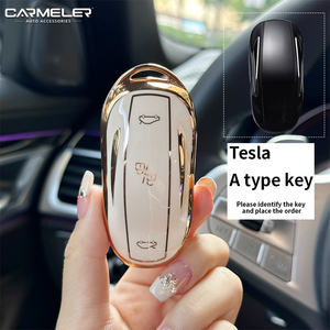 Cao cấp pha lê móc chìa khóa xe thẻ chìa khóa bảo vệ trường hợp <span class=keywords><strong>modelly</strong></span> cho Tesla - Product Image 3