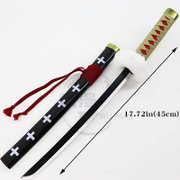 Katana miniature en métal de 45 cm, épée de Trafalgar Law, non affûtée, petite arme de collection avec fourreau