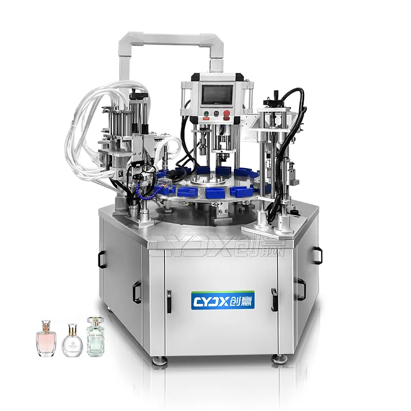 CYJX Rotary Liquid Glass über Flaschen verschluss Vakuum füllung und Parfüm füll maschine Parfüm Produktions linie