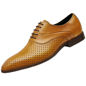 Zapatos de Verano Transpirables para Hombre, de Cuero Genuino Suave, con Suela Blanda, Zapatos Oxford de Vestir para Negocios, Zapatos de Boda con Aumento de Altura - Product Image 5