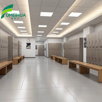 Casier de vestiaire HPL assemblé, casier de salle de sport, étanche, pour piscine, avec serrure électronique, durable et facile à nettoyer