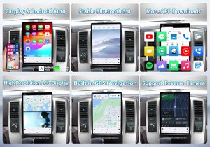 13.8 Inch Android Car Radio for Dodge Ram 2008-2012 Multimedia Video Player GPS Navigation Touch Screen 4G LTE <b>Wireless</b> Carplay - Product Image 5