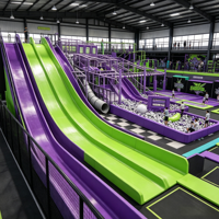 Équipement de parc de trampolines intérieur commercial personnalisé avec parcours d'obstacles Ninja Warrior et fosse de mousse Slam