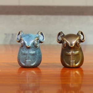 도매 선물 풍수 조디악 구리 금속 동물 조각 황동 쥐 동상 청동 쥐 조각 - Product Image 5