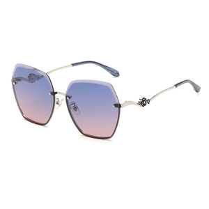 Lunettes de soleil élégantes pour femmes, UV400, polarisées, anti-éblouissement, verres TAC, sans monture, biseautées, protection solaire pour la conduite, lunettes de mode - Product Image 4