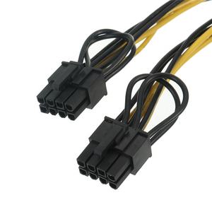 8 pinos fêmea para dupla PCI-E 8 pinos (6 + 2) cabo de alimentação masculino 18AWG 20cm para CPUs computador - Product Image 2
