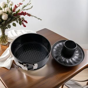 7 Inch Carbon Steel Cake Pan With Locking Chimney And Buckle Bottom Round Non Stick Baking Mold For Bundt Cakes - Product Image 4