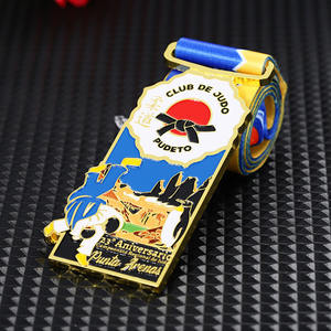 Medallas personalizadas de fábrica Medalla de arte marcial de aleación de Zinc de Metal de alta calidad Oro Esmalte 3D Logo Judo Jiu Jitsu Bjj Medalla - Product Image 6