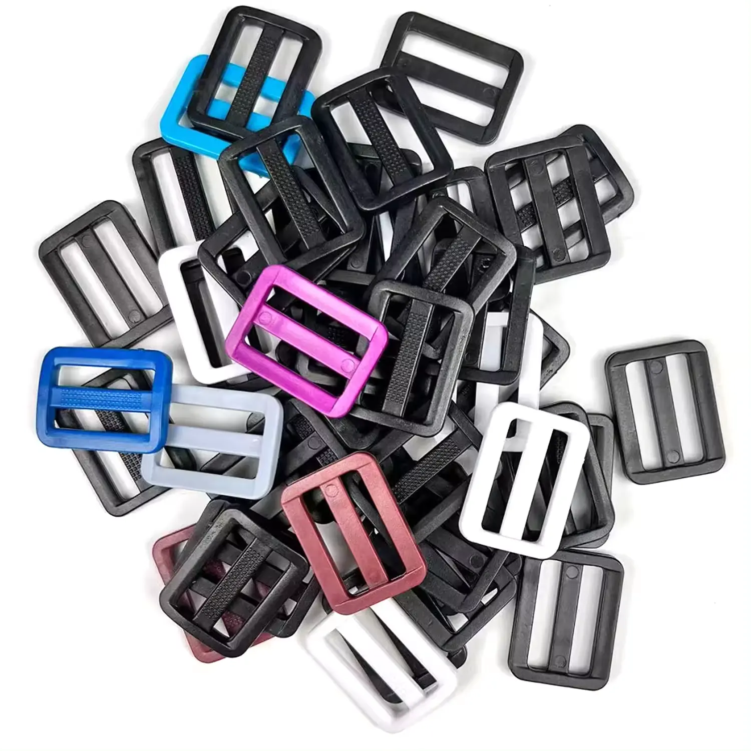 Adjustable bag accessories 25mm 32mm 38mm 51mm Plastic tri glide Ladder Lock Black Buckle