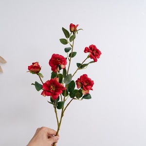 Fleur artificielle de mariage, petite rose, pomme de pin effet neige, plante verte, artisanat décoratif pour la remise des diplômes, produit artisanal - Product Image 1