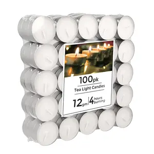 50pcs pack unscented colorido vela fábrica em massa chá luz velas decorativas