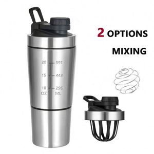 Custom Eco-Friendly 18/8 Stainless Steel Protein Shaker Bottle Storage for Protein Mixes Leak-Proof Design Camping Use 16oz/26oz - Product Image 2