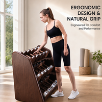 Ensemble d'haltères en bois massif, collection premium de 9 paires d'haltères avec finitions en bois naturel, livré avec un support de rangement en bois massif