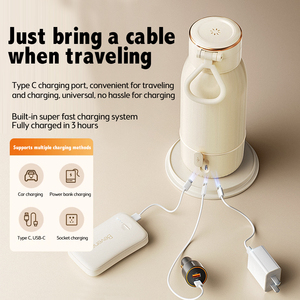 Hervidor eléctrico portátil para viajes, <span class=keywords><strong>termo</strong></span> eléctrico pequeño, taza de calefacción, botella, Caldera de agua caliente de ebullición rápida, calentador de 500ml - Product Image 4