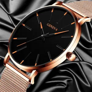 OEM ODM 2022 Luxury Watch Minimalist Men's Fashion Ultra Thin Watches Simple Men Business Stainless Steel Mesh Belt Quartz Watch