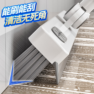 Brosse de sol pour salle de bain, manche long, en acier inoxydable, poils en nylon, pour nettoyer les carreaux, les toilettes, les murs - Product Image 4