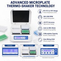 Agitateur-chauffeur numérique pour 4 microplaques, incubateur, chauffage 70°C, vitesse d'agitation 1500 tr/min, machine de mélange pour ELISA, culture cellulaire, laboratoire