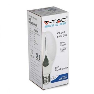 Bombilla LED V-Tac 36W E27 Forma de Oliva Chip CREE 6400K Cuerpo de Plástico Interruptor Manual 25000H de Vida Útil Certificación CE - Product Image 4