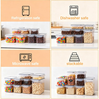 Ensemble de contenants alimentaires empilables avec couvercles verrouillables transparents et étiquettes pour le rangement de la cuisine, des céréales, des collations et du riz sur les étagères de la garde-manger