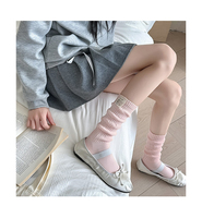 Chaussettes montantes femme en coton respirant, fines, à rayures verticales et bord roulé, couleur unie, collection printemps/été